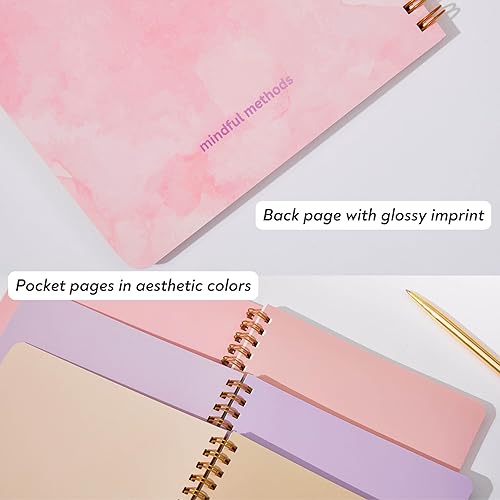 Miniatura 6 de Cuaderno de diario con bolígrafo, paquete de 3 cuadernos a rayas A5 con bolsillos grandes (6 x 8 pulgadas), 110 páginas, para escribir, notas