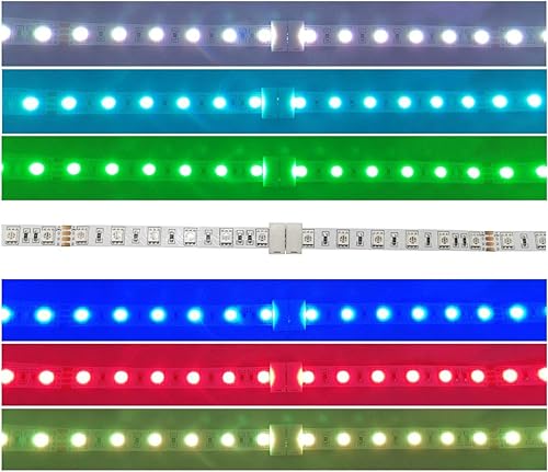 Miniatura 5 de D DrNeeko 10 unids 4 Pin RGB LED tira de luz conector 0.394 in tira a tira sin soldadura conector para SMD 5050 Multicolor LED tira