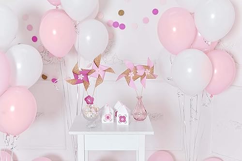 Vista 16 de Treasures Gifted Globos de color rosa claro macarrón, globos rosa pastel, globos rosa bebé de 12 pulgadas, globos rosa rubor, globos rosas grandes