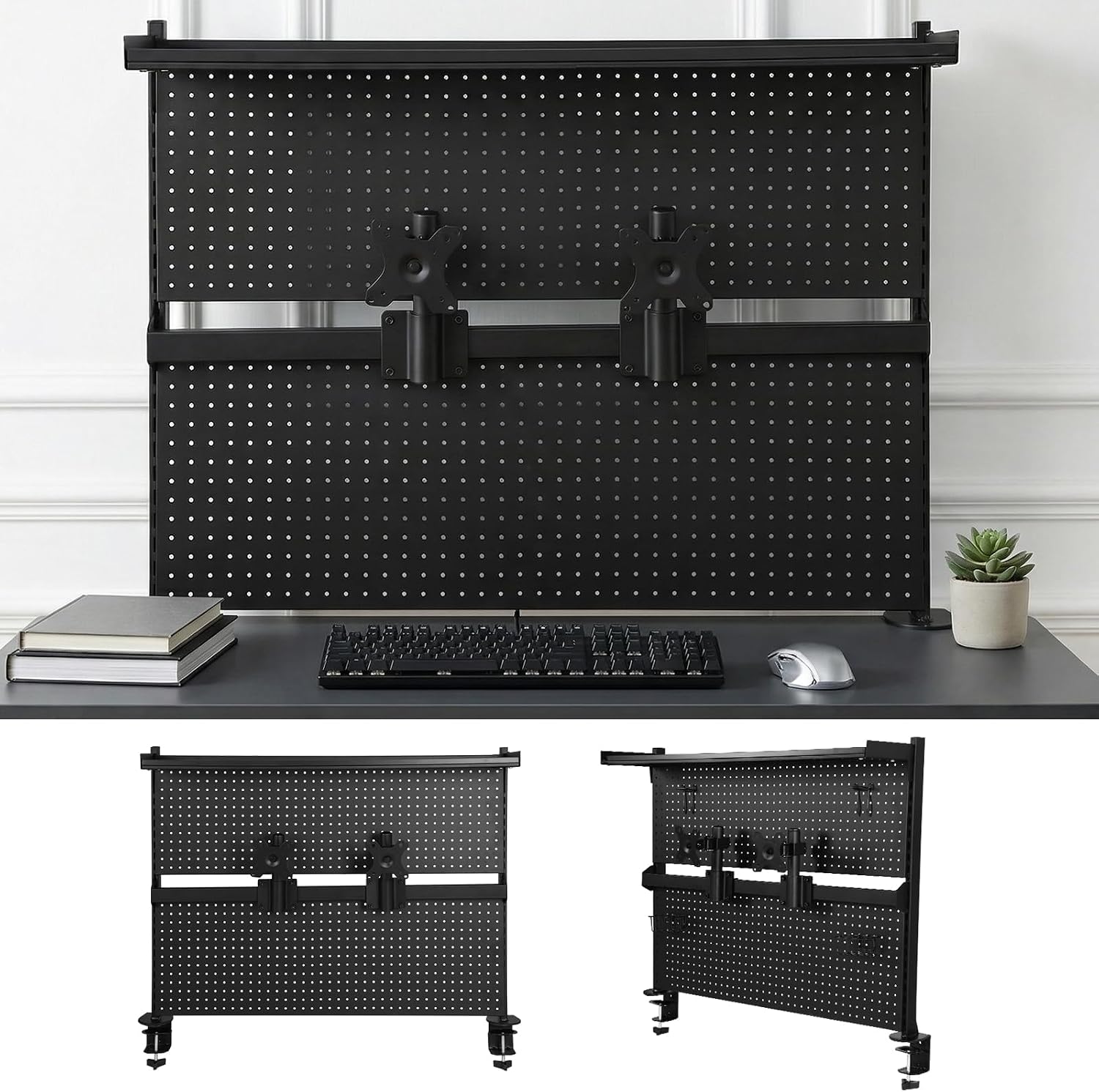 Desktop Organizer with Monitor Stands Computer Accessories Stand Pegboard