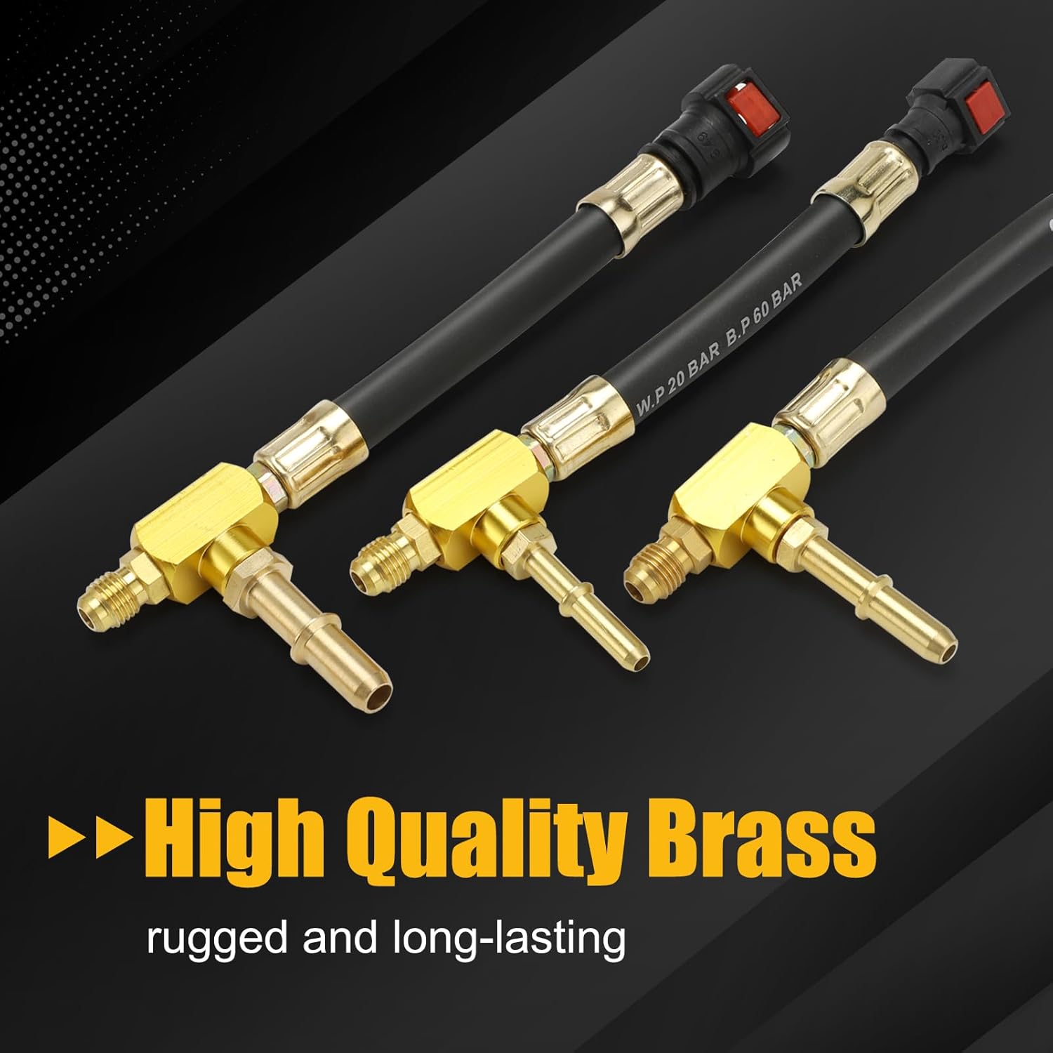 BETOOLL Digital Fuel Pressure Tester Kit - Fuel Pressure Gauge 0-300 PSI with 9.49,7.89,6.30 Fuel Line Fittings Automotive Test Tool Kit