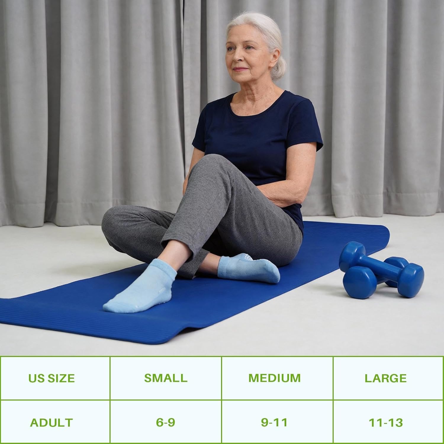 CaiDieNu Non Slip Socks for Women: Non Skid Hospital Diabetic Socks with Grip for Elderly Pregnant Grippy Low Cut 6 Pairs