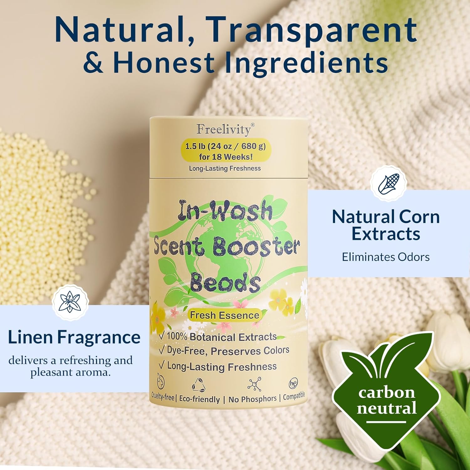 In‑Wash Scent Booster Beads – Fresh ence Scent, Laundry