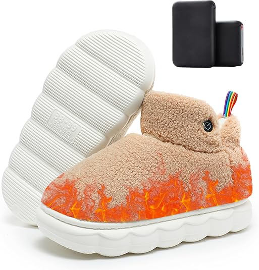 Lilia Heated Slippers for Women Electric Heated House Shoes rechargeable, heating shoes Battery Powered Foot Warmer for Indoor with 5V Ba...