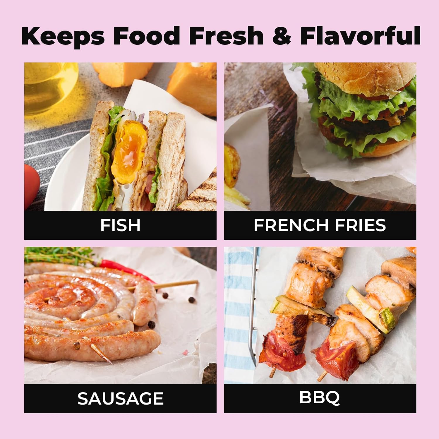 Fit Meal Prep [250 Sheets] 12x12" Deli Paper Sheets, White Butcher Paper for Sublimation, Sandwich Wrapping Paper for Food Basket, Picnic, Barbecue, Restaurants, Burgers