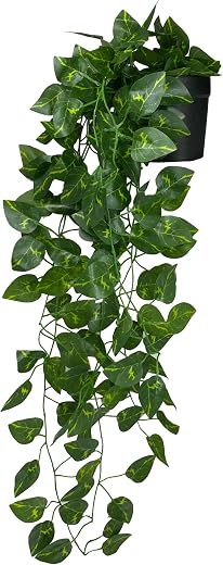 Tdas Artificial Plants with Pot Leaves Hanging Ivy Garlands Plant Greenery Vine Creeper Home Decor Door Wall Balcony Decor...