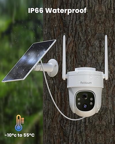 Miniatura 9 de Rebluum Cámara de seguridad inalámbrica para exteriores, cámara solar de 5MP para exteriores inalámbrica con tarjeta SD de 128 GB (paquete de 2)