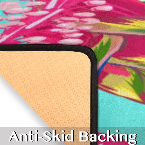 Miniatura 3 de Tapete de cocina con patrón floral de textura geométrica 2 piezas tapetes acolchados antifatiga para suelo de cocina de 47 x 17 pulgadas29 x 17