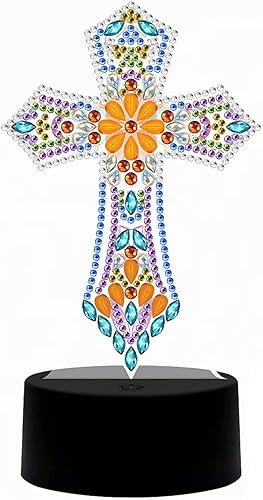 Pintura de diamante para bricolaje con luces LED, kit de dibujo de cristal de forma especial para bricolaje, kit de dibujo de cristal para la noche,
