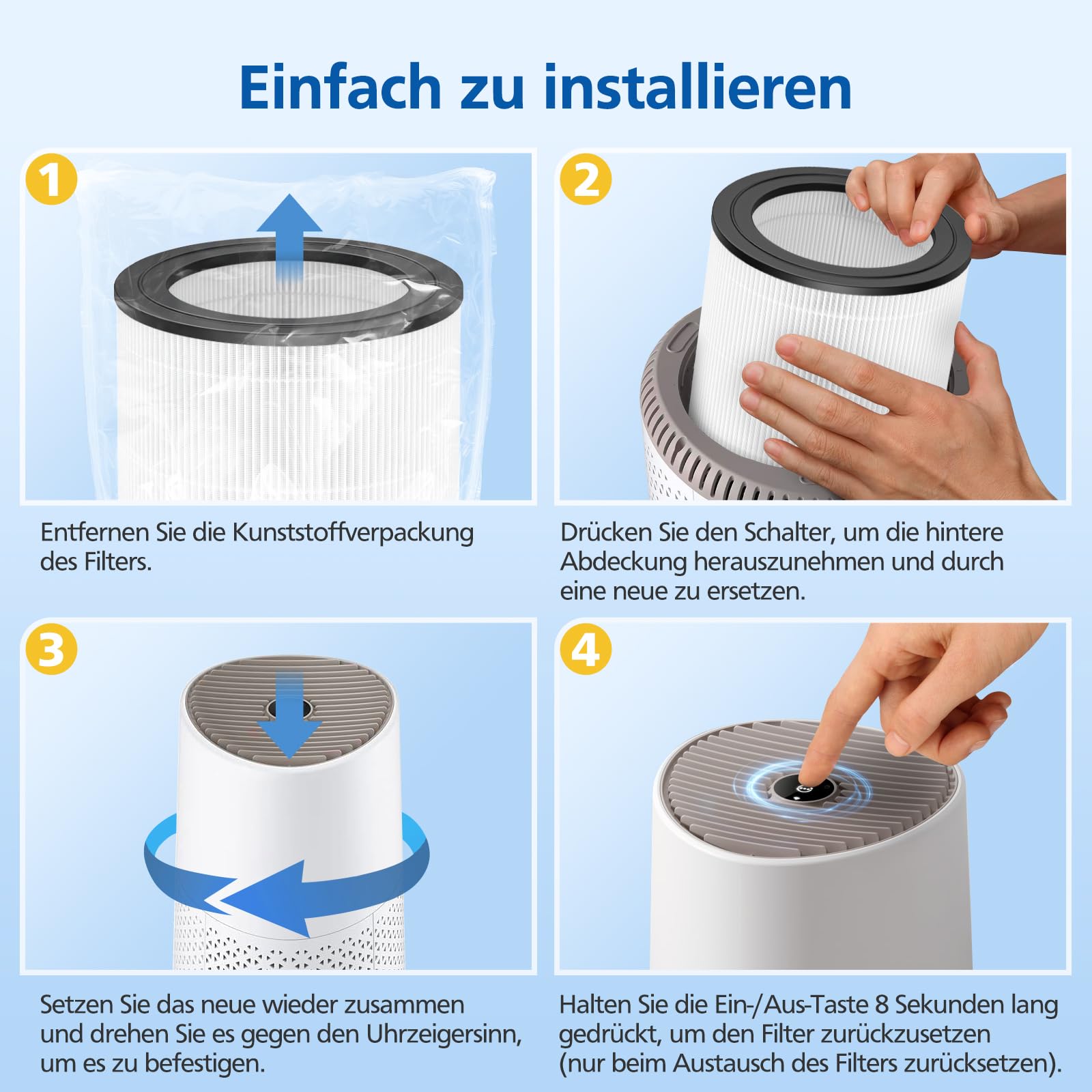 Filtro de repuesto FY0611/30 compatible con purificador de aire Philips AC0650/10, AC0651/10, filtro para purificador de aire Philips serie 600 (2 unidades)