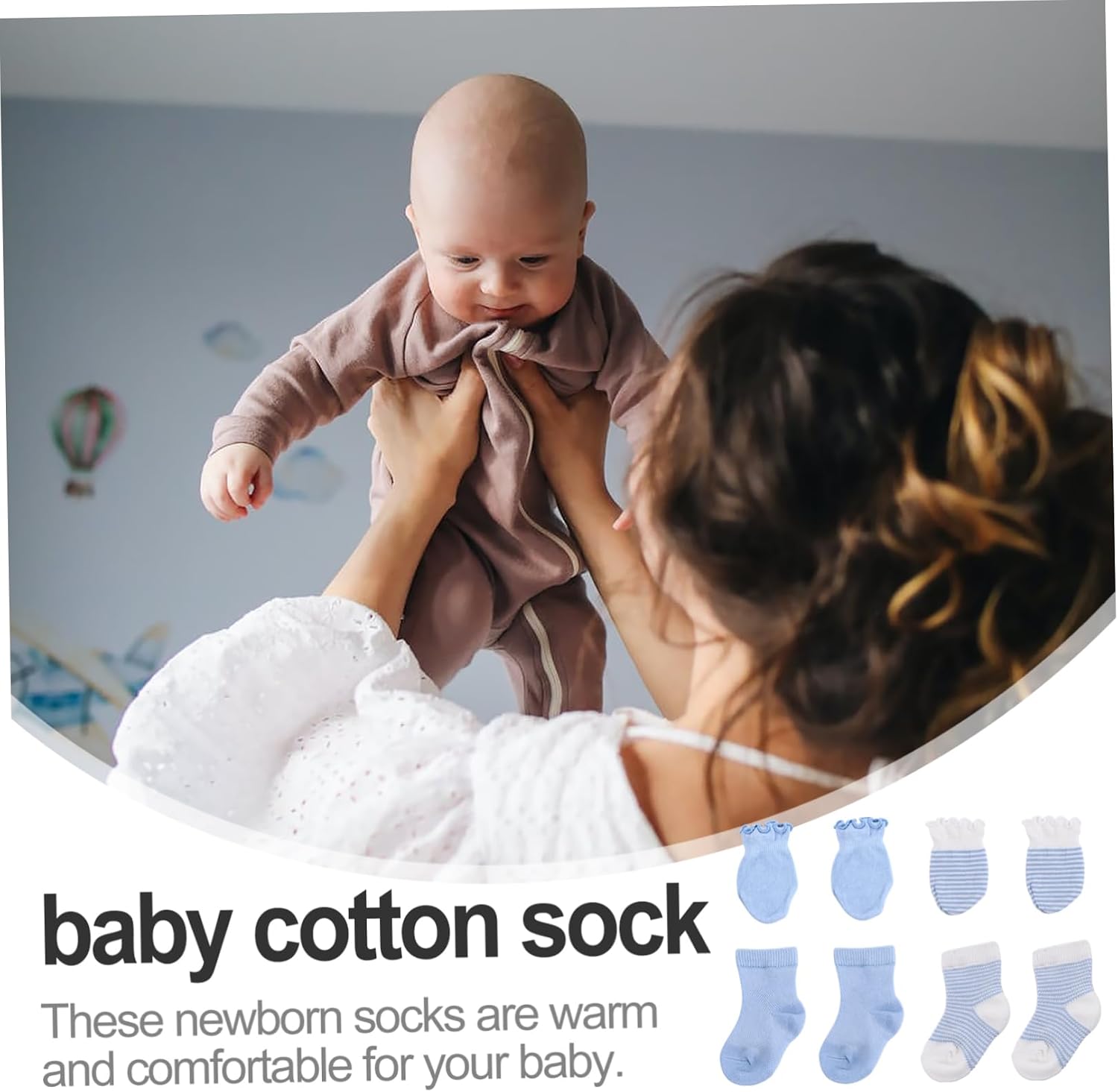 4 Pairs Socks Glove Set Ankle Sock Ankle Socks Gloves Newborn Mitten Gloves Newborn Ankle Sock Sock