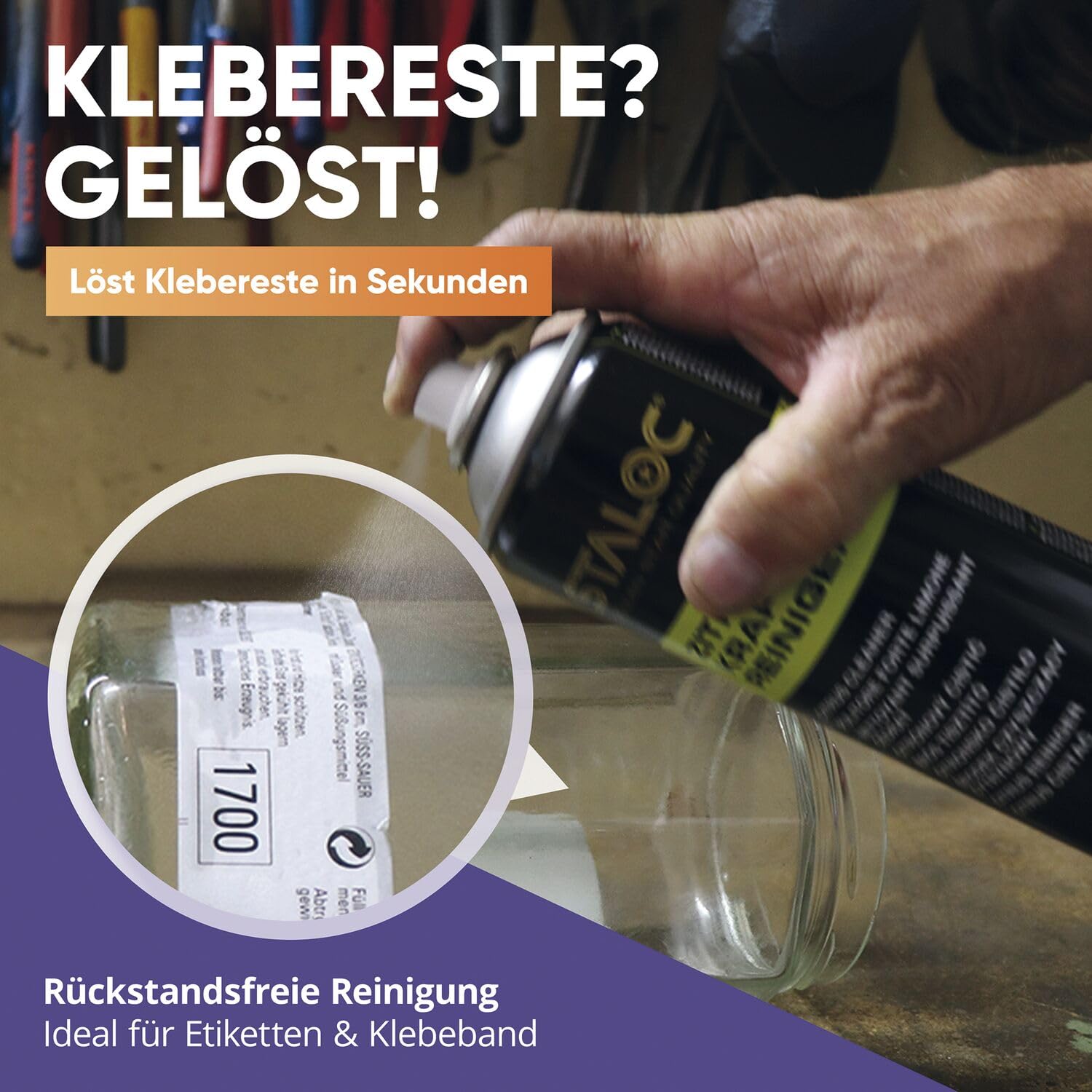 Staloc Zitrusreiniger - hochwirksamer Citrus Reiniger Reinigungsspray für Metall und Kunststoff, Allzweckreiniger ideal für den Haushalt, 2x Zitrus Reiniger + 1x Mikrofasertuch