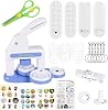 Badge Maker Machine, 35mm & 55mm Pin Maker Press Kit for Kids, Badge Making Kit with 72 Button Parts & 3 Stickers, Circle Cutter Included for Parties, Events and Gifts