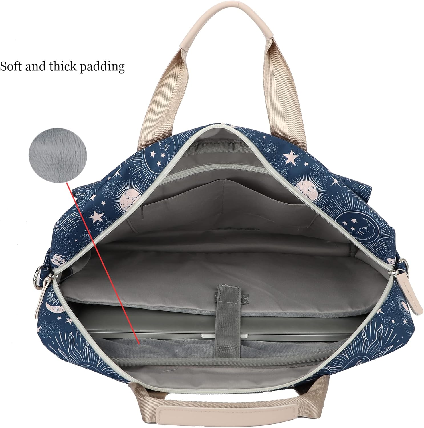 Laptop Briefcase, Water Repellent Multi-Functional Shoulder Messenger Case Bag For MacBook Pro 15 inch and 16 inch-16 inch Laptop(Sol de Mayo) - Image 3