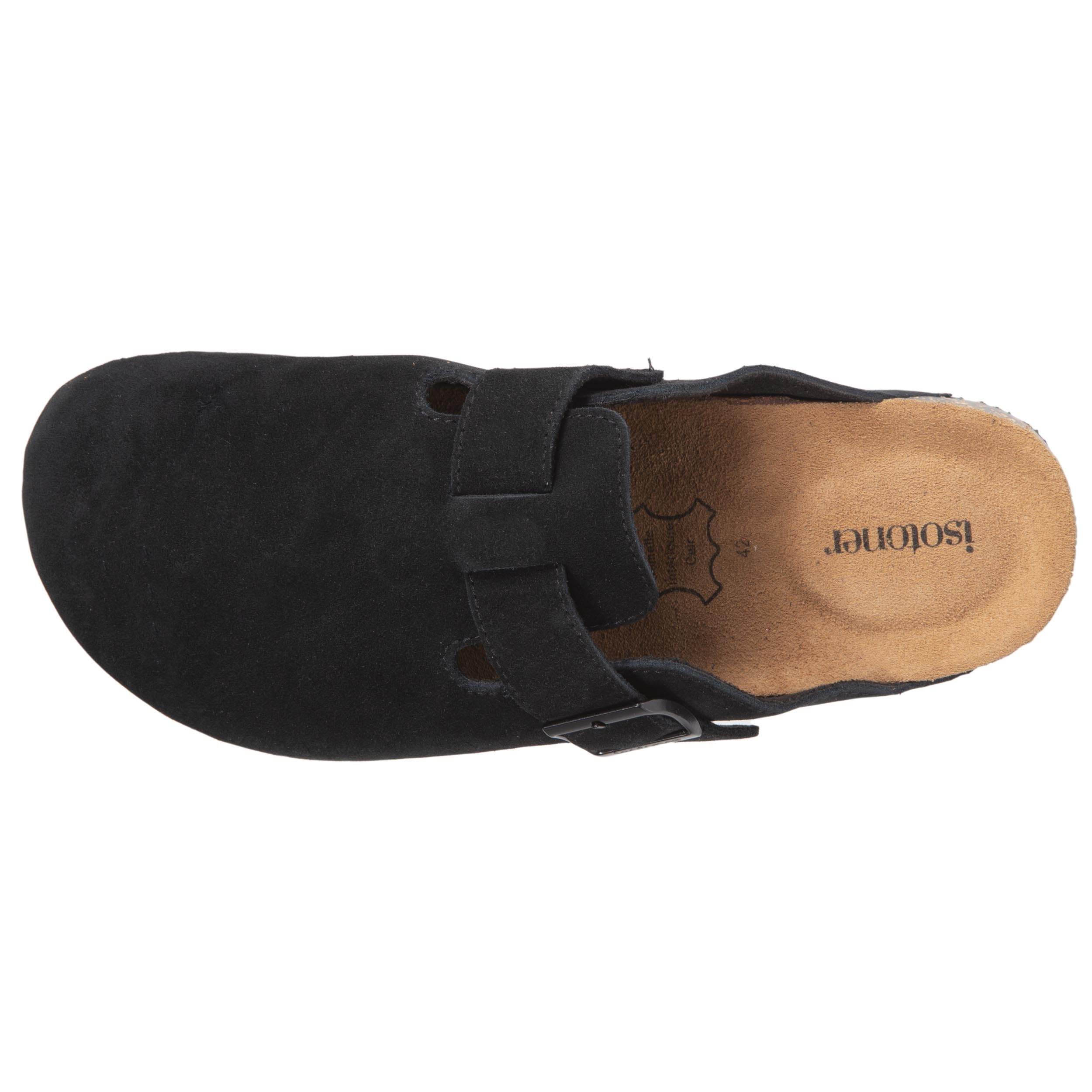 Isotoner Chaussons Sabots en Cuir Homme Semelle Extra Souple