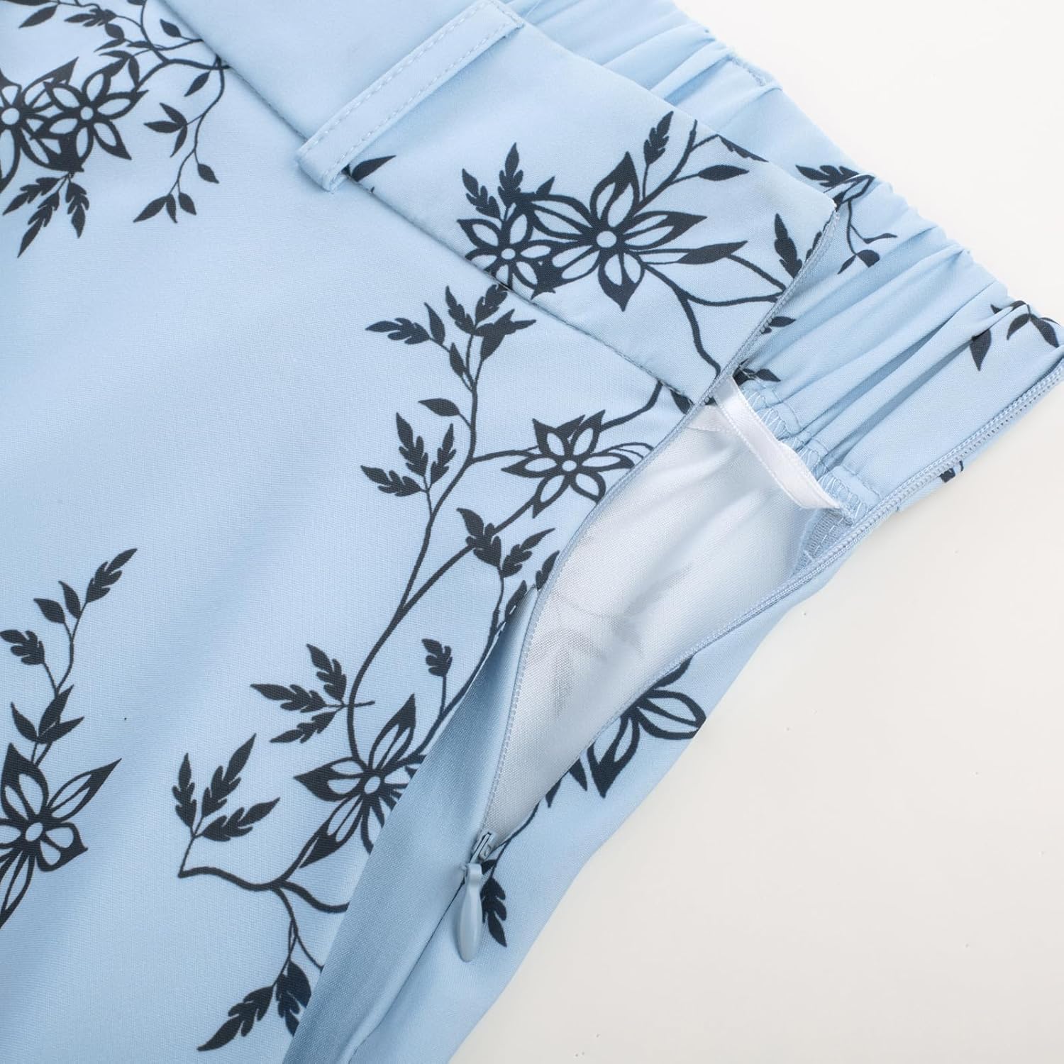 Belle Poque Women's Vintage Stretch High Waist A-Line Flared Midi Skirts with Pockets & Belts - Image 4