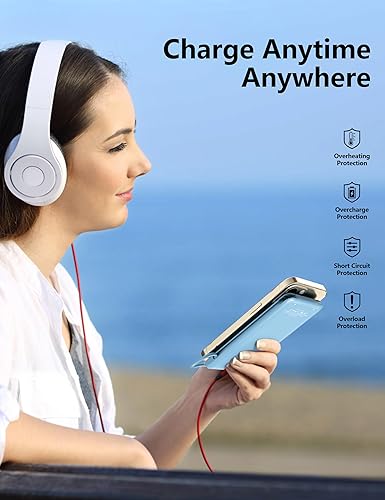 Miniatura 7 de Cargador portátil delgado de 10000 mAh con cable integrado, cargador de teléfono de viaje, paquete de batería externa para teléfono, 4 salidas USB