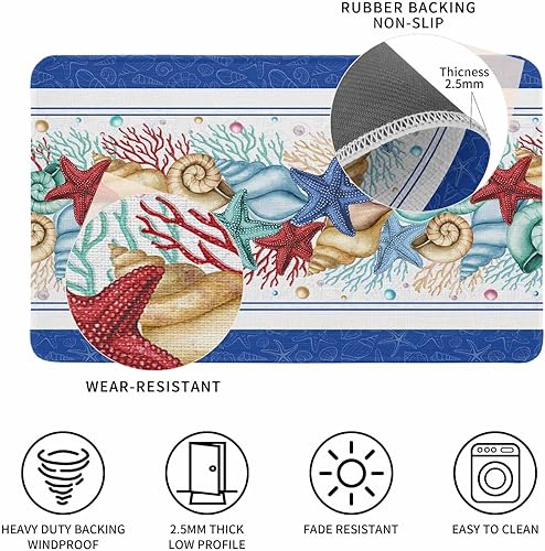 Vista 370 de Tapete de Feliz Navidad, tapete antideslizante para puerta delantera, baño, cocina, dormitorio, patio, entrada, 16 x 24 pulgadas, rojo, negro y verde