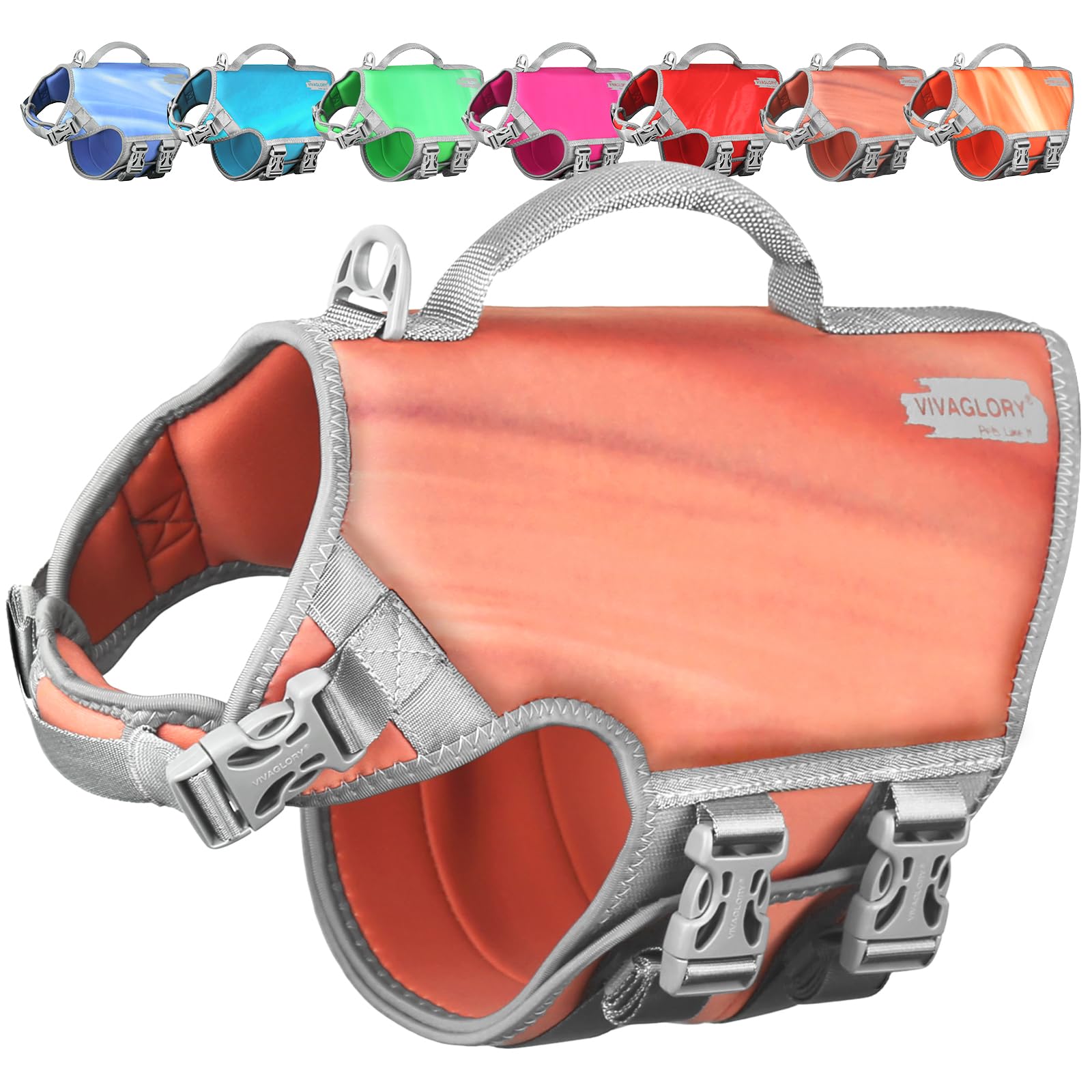 VIVAGLORY Hunde Schwimmweste Neoprene Hundeschwimmweste | Verstellbar & Auftrieb for Hunde, Schwimmweste Hundeweste Schwimmen Rettungswesten zum Schwimmen