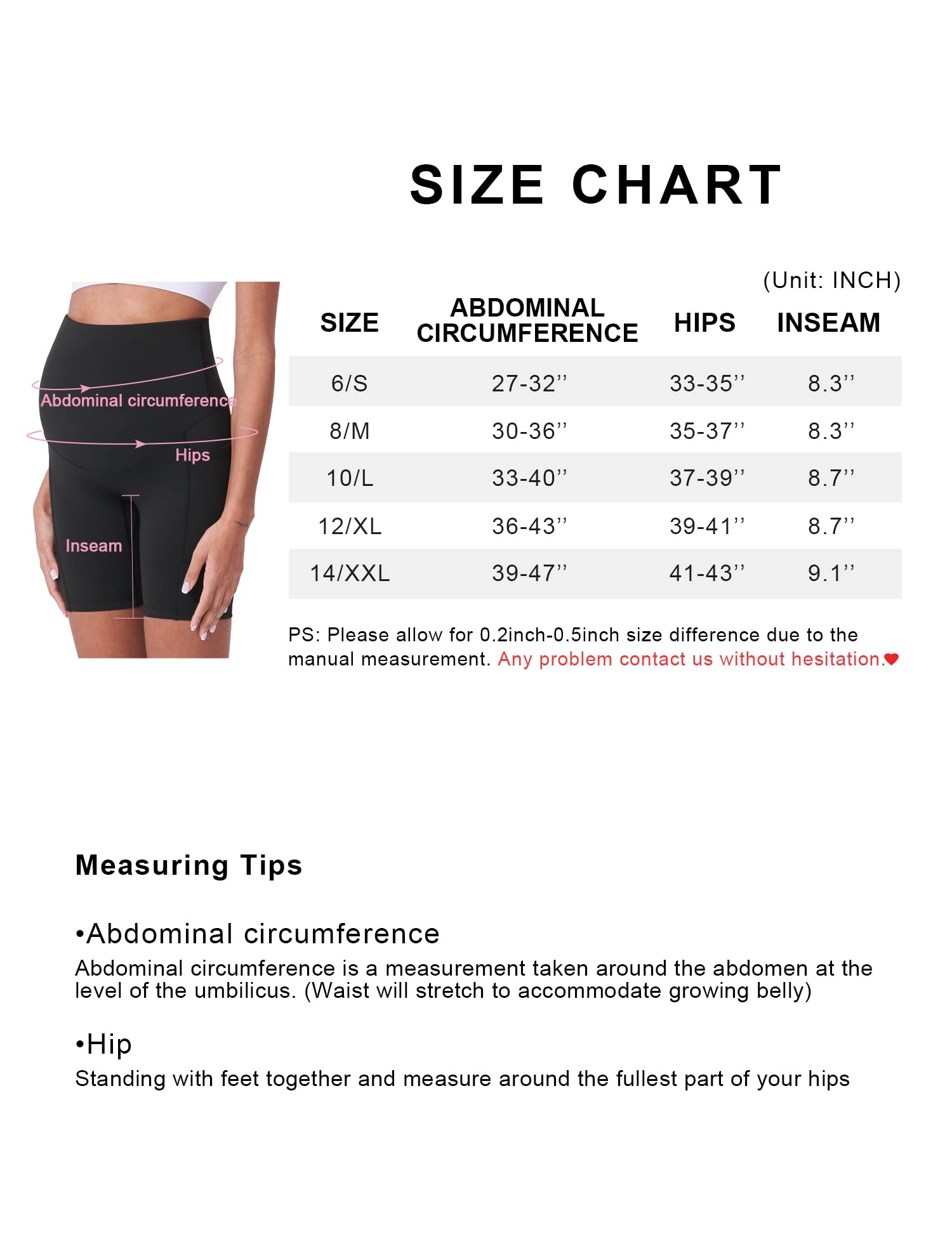 POSHDIVAH Pantalones cortos de maternidad sobre el vientre para mujer, pantalones cortos de entrenamiento para embarazo, con bolsillos de 8 pulgadas, negro (Black 8"), M