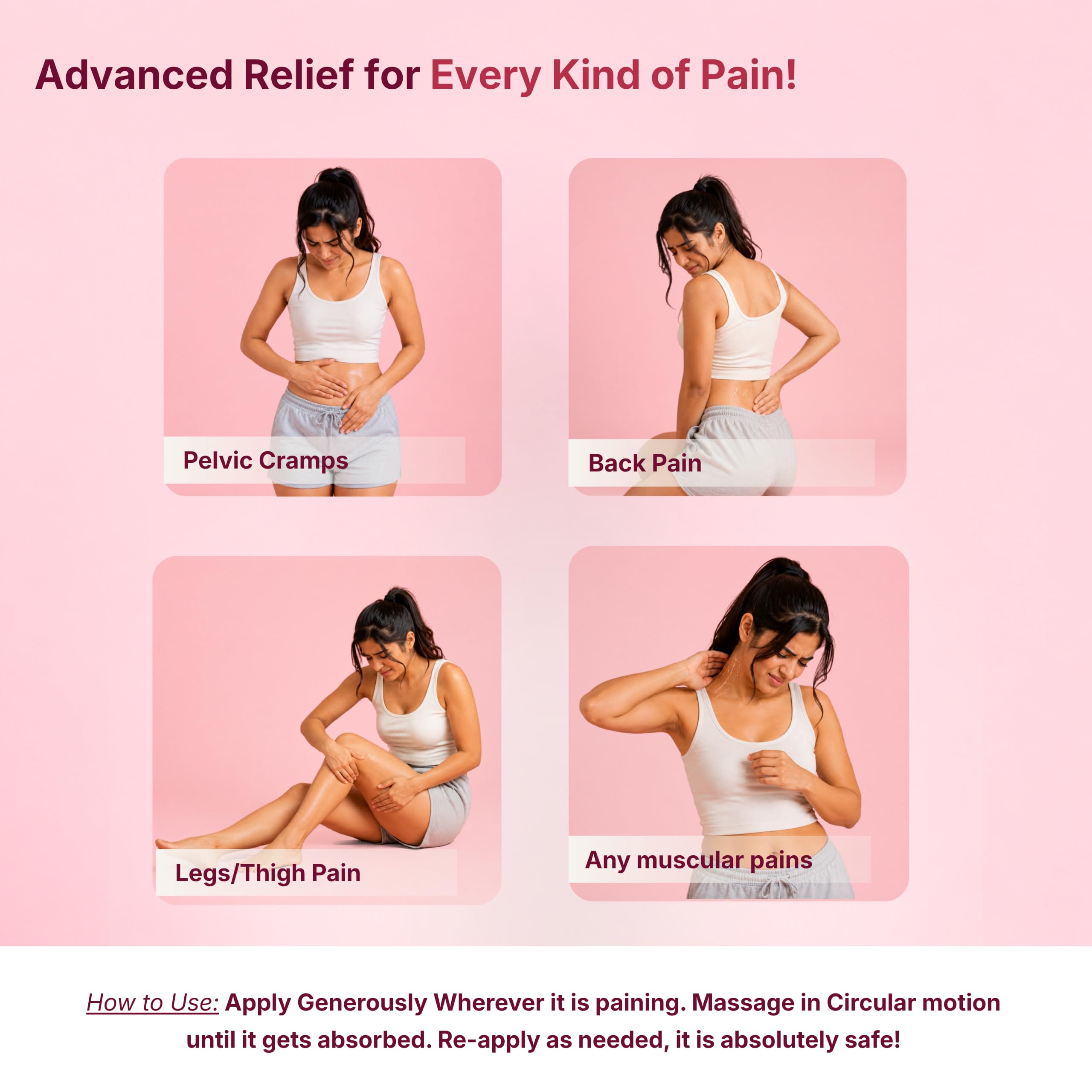 Be.ing painfree THE MAGICIAN Cramp Relief Gel -50gm| Starting 15 Seconds| 100% Plant Actives| 100% Safe| Zero Irritation| No Burns| For Cramps, Back, Legs and All Muscular Pains| Grapefruit 2