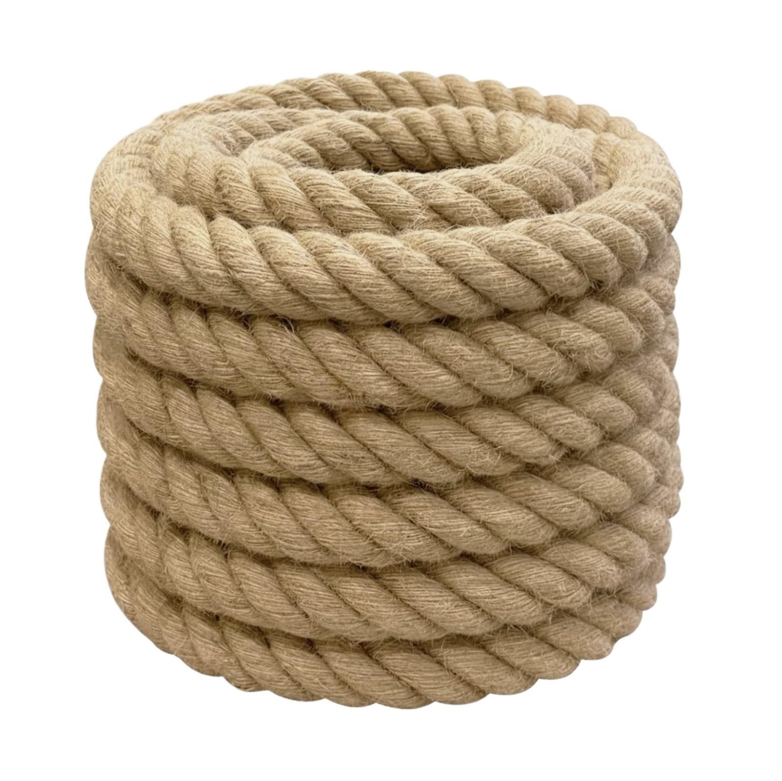 Corda Canapa Naturale Corda di iuta naturale spessa 40 mm x 1/2/3/4/5/10 metri for ponti, altalene, decorazioni nautiche