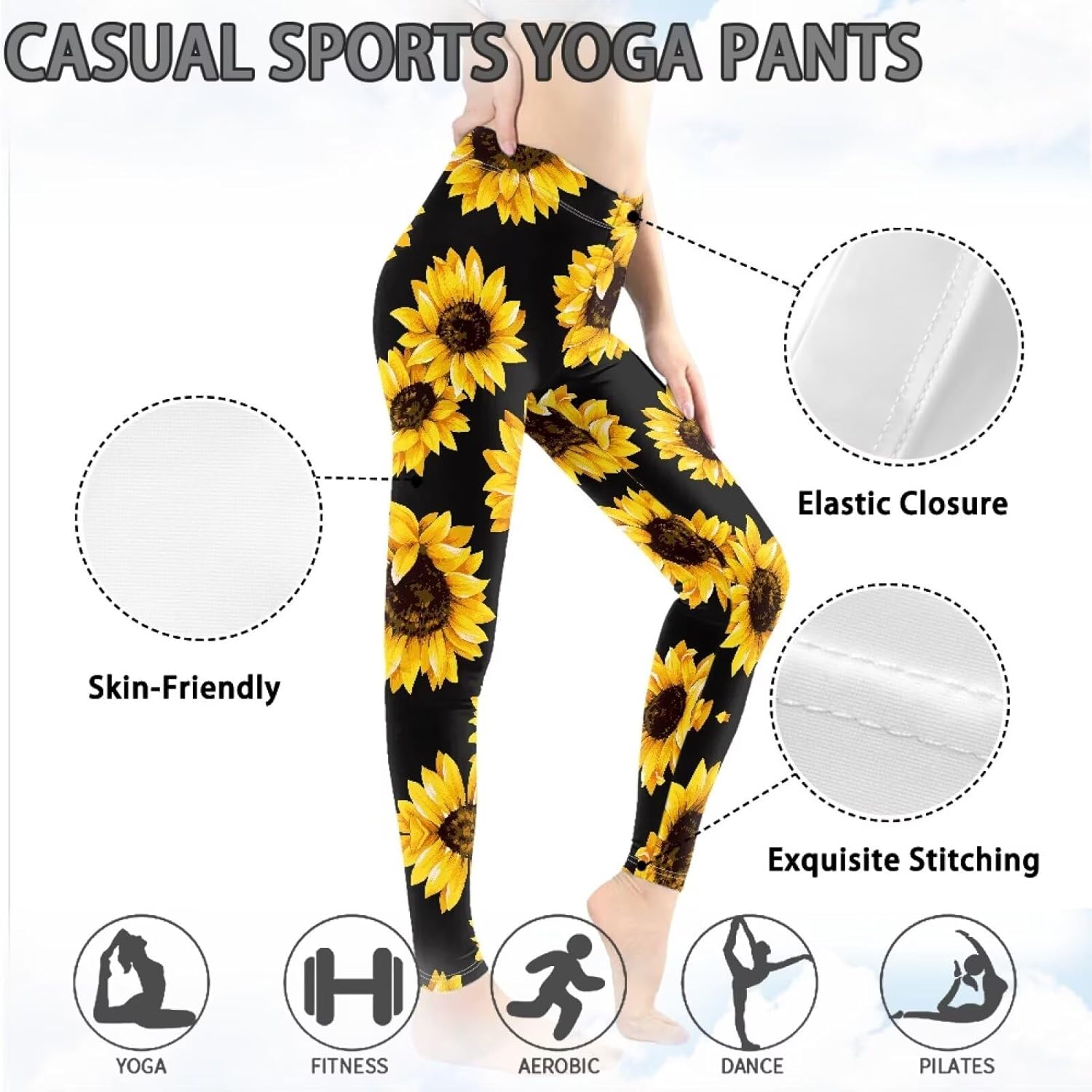 Irisjudy Women Full Length Leggings, Ethnic Geometric High Waist Stretchy Workout Tights, Ladybug Comfy Yoga Pants Plus Size - Image 4