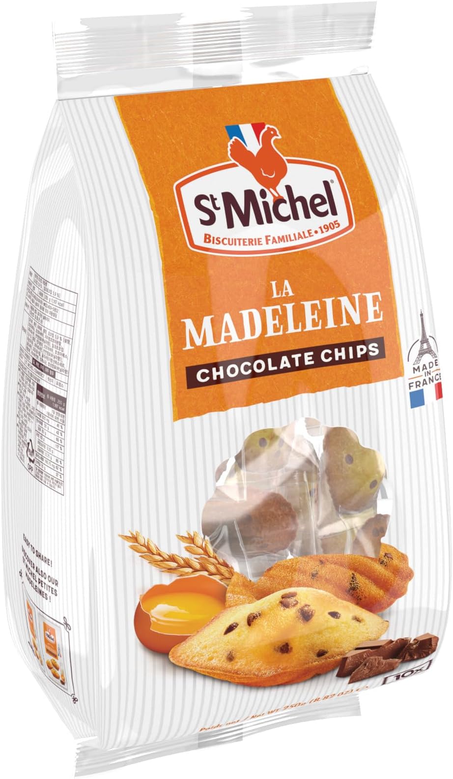 St Michel 10 Madeleines Chocolate Chip Sponge Cakes 250 gm
