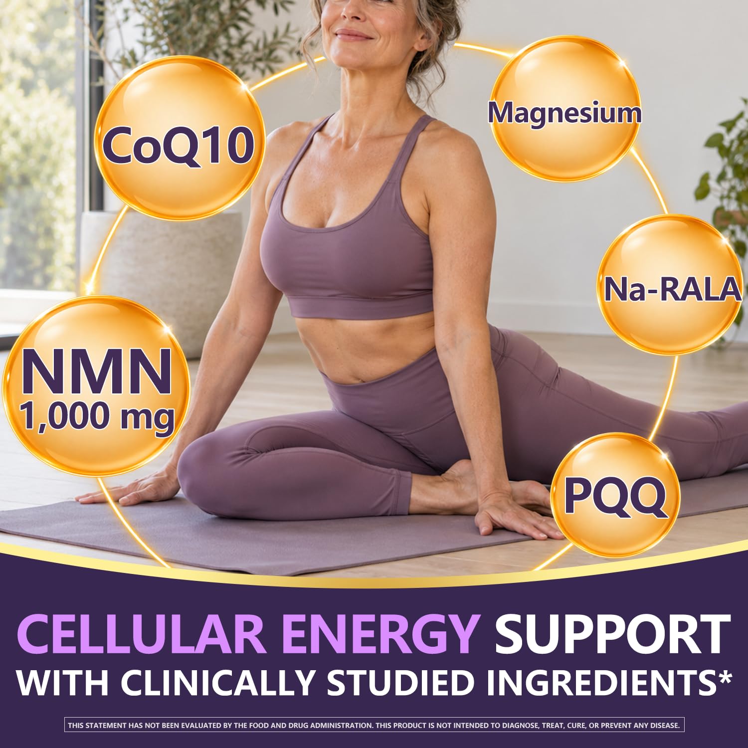 NMN Supplement - 1000mg NMN + CoQ10 200mg + R-ALA + PQQ + Magnesium 90 Caps — Amazon image 3