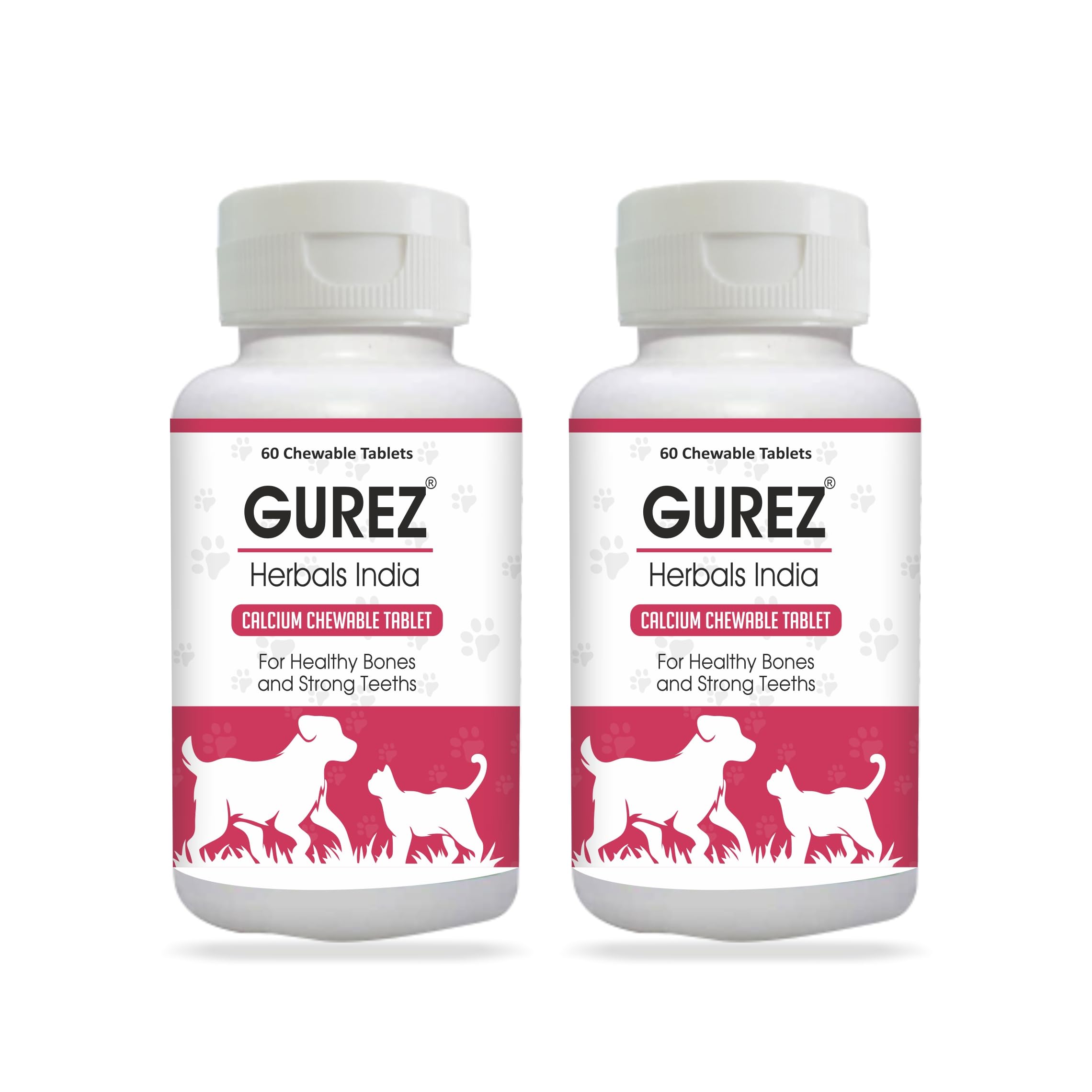 Gurez Calcium Chewable Tablets for Dogs and Cats Supplement with Vitamin D3, B12, Magnesium 60 Tablets, Strong Bone and Teeth, Suitable for All Pets (Pack of 2_60 Chewable Tablets) (B0CHYZ1RHG) Amazon Price History, Amazon Price Tracker