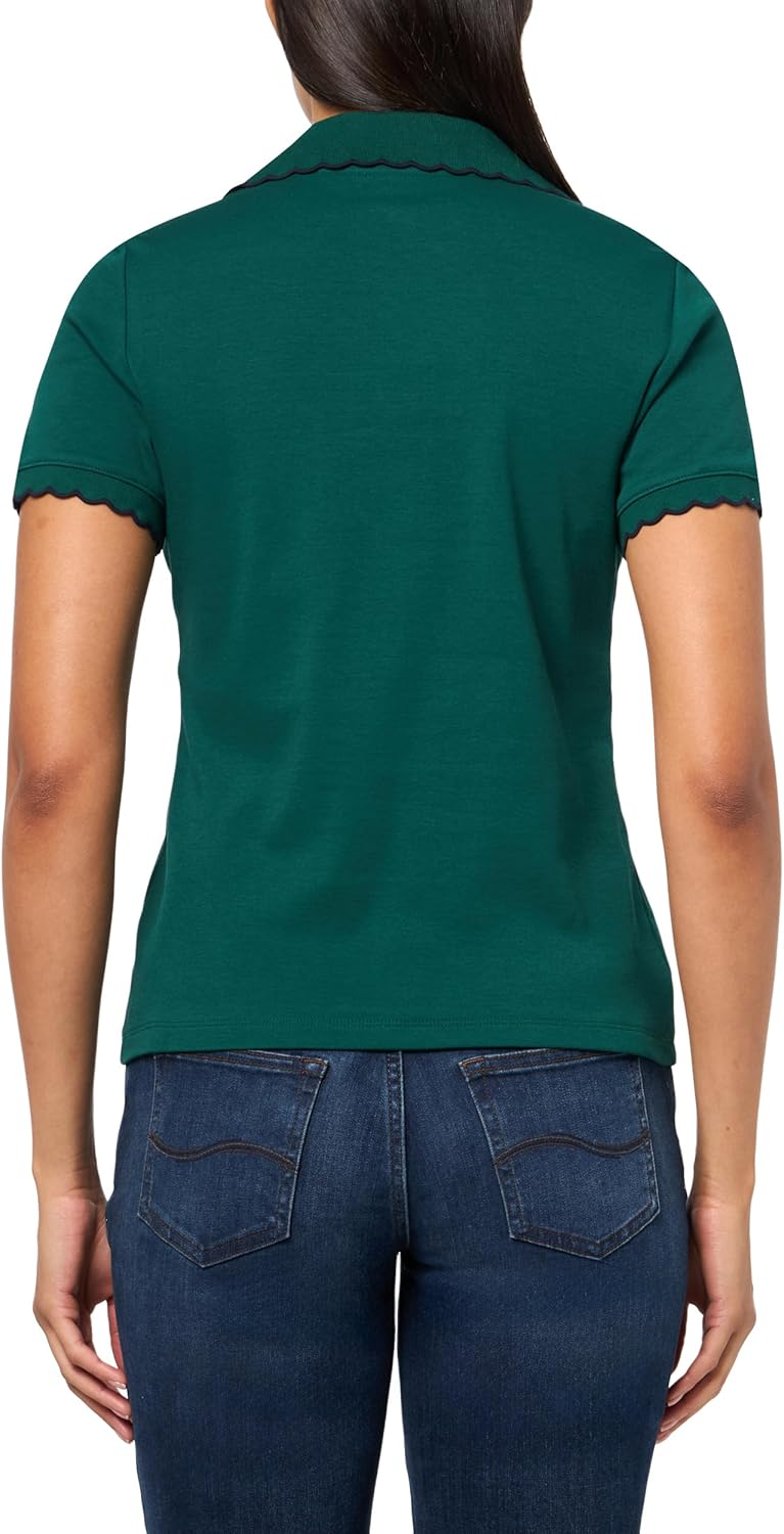 Nautica Womens Polo Scalloped Short Sleeve Scalloped Polo - Image 2