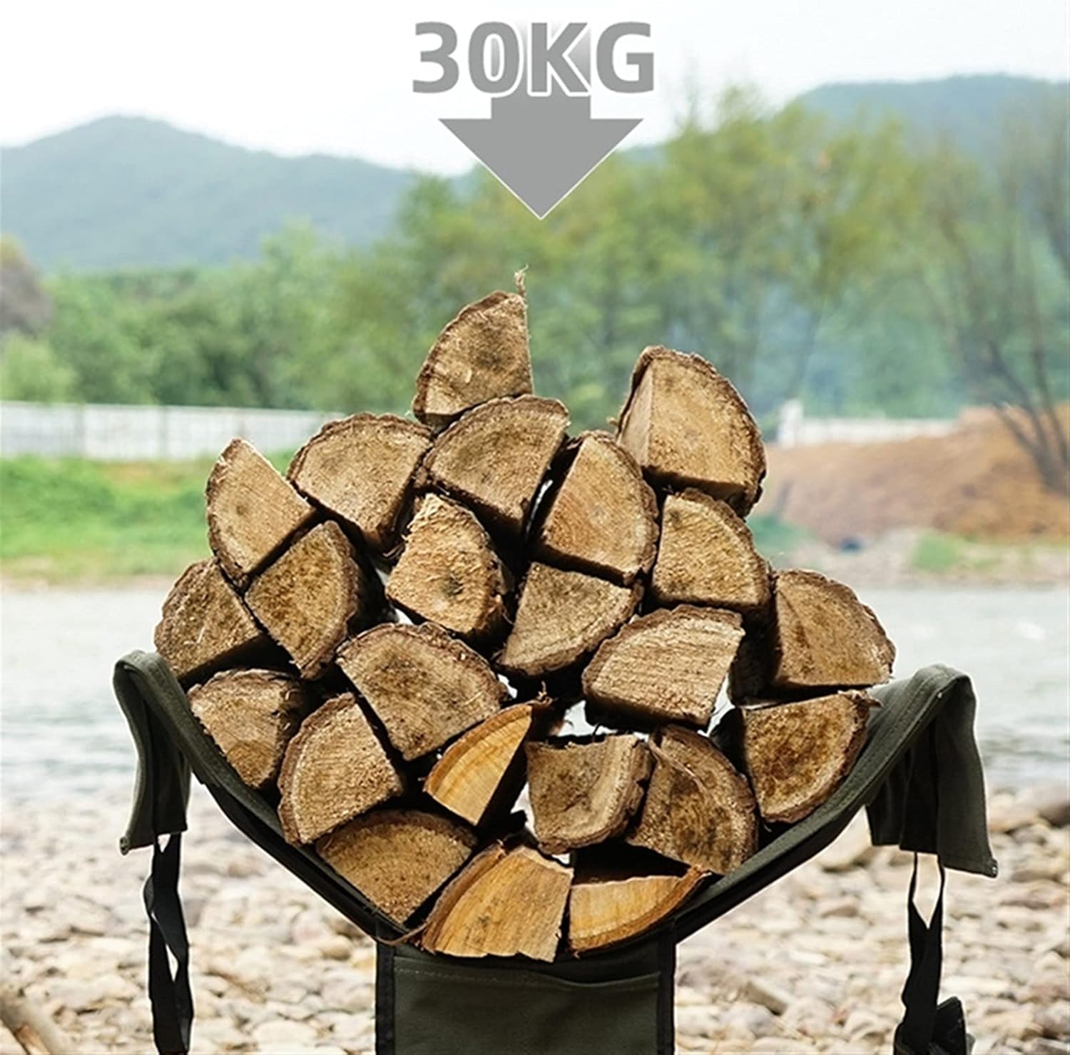 Firewood Holder Outdoor Camping Firewood Rack Alloy Racks Camping Firewood Bag Firewood Storage Bag Portable Canvas Bag Indoor/Outdoor Firewood Rack,