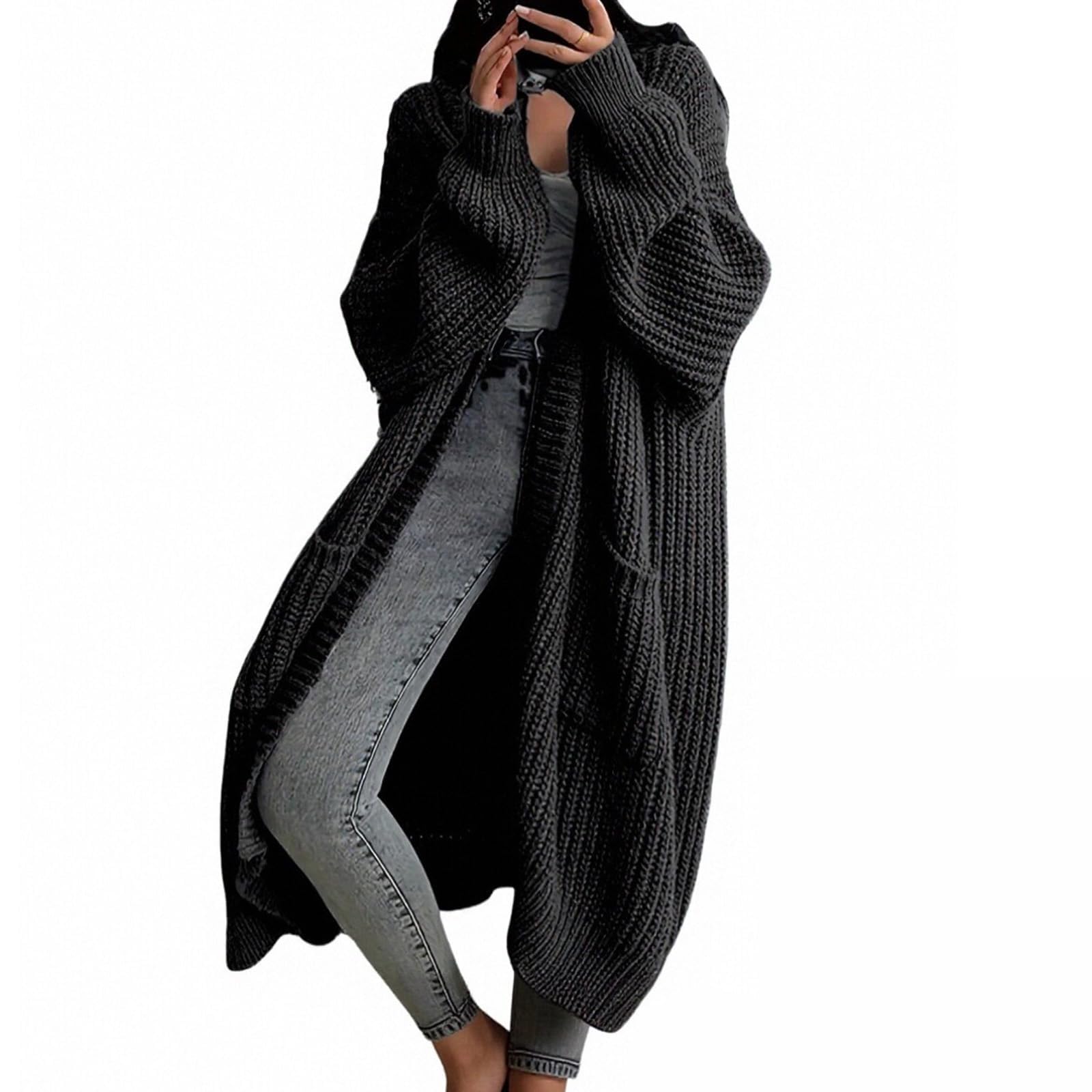 Long Cardigans for Women Open Front Oversized Sweaters with Pocket for Women 2025 Fall Winter Knit Design Coats