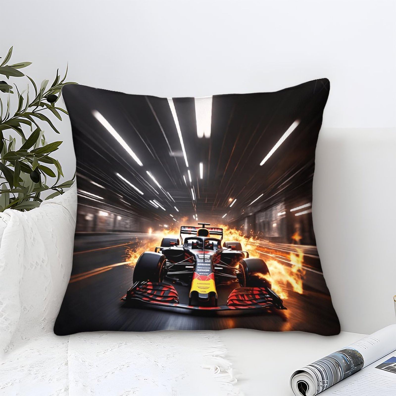 3U6C4M9K Formulaa Racing Cushion Cover 3D Pattern, 40x40cm Pillow Cover Racing Car Ornament Decor for Home Livingroom Couch Bed Sofa Decorate Throw Pillow Case Elephant Gift