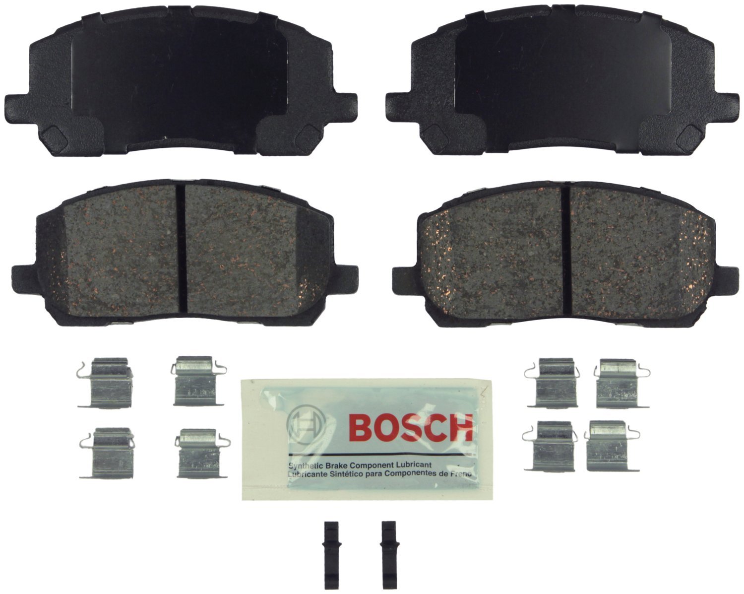 Bosch BE1324H Blue Disc Brake Pad Set with Hardware - FRONT — view 28