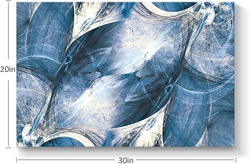 Miniatura 438 de Lienzo artístico para pared, pinturas de arte abstracto, fantasía azul, grafiti colorido sobre fondo blanco; decoración artística moderna para sala