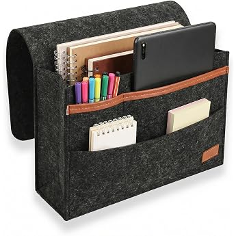 Black Felt Hanging Storage for Bed Frame Hanging Bed Bag Organiser Multifunctional Newspaper Rack Suitable for Bedroom Dorm Sofa and Bedside Table