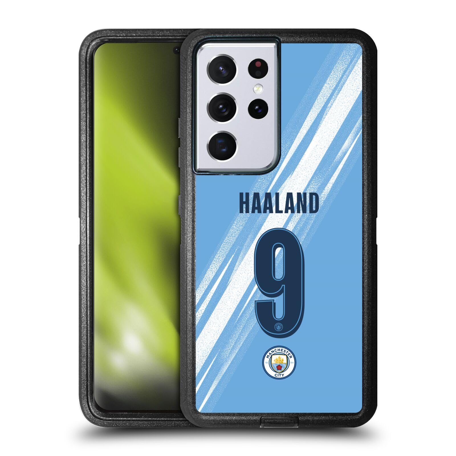 Head Case Designs Officially Licensed Manchester City Man City FC Erling Haaland 2025/26 Players Home Kit Ultra-Armoured Shockproof Case [Military Grade] Compatible With Samsung Galaxy S21 Ultra 5G