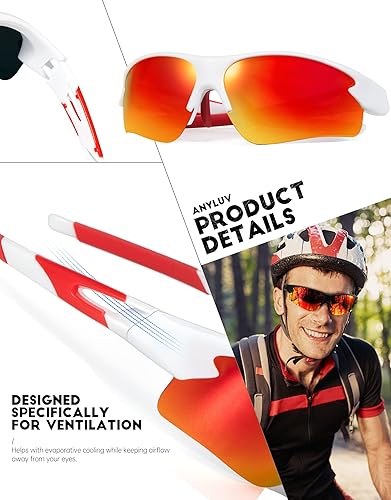 Miniatura 2 de ANYLUV Sports Sunglasses for Men Women Youth Polarized Lightweight Baseball Sunglasses Mens UV Protection for Cycling 2 Packs