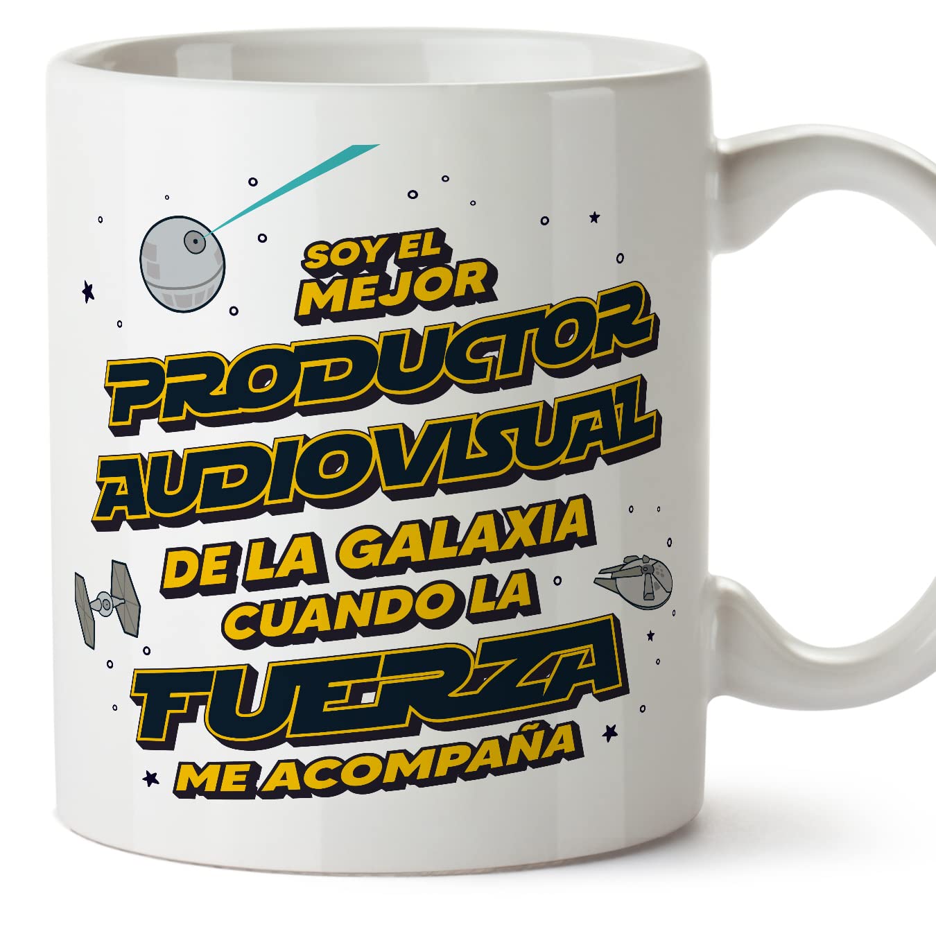 MUGFFINS Tazas para JEFE hombre - En Español - Mejor de la Galaxia Cuando Fuerza me Acompaña - 11 oz / 330 ml - Regalo original y divertido — view 380