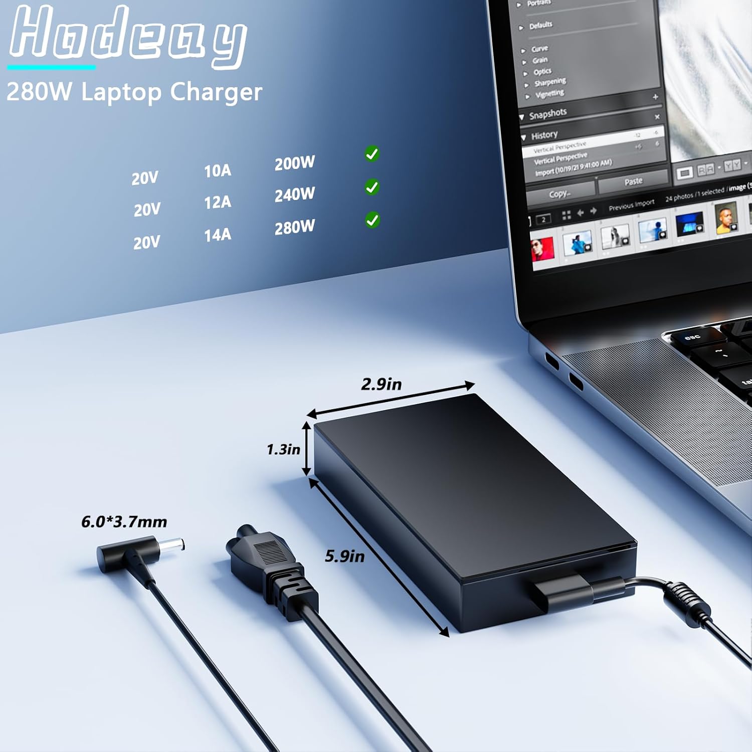 280W ADP-280BB B Charger Compatible with Asus ROG Strix G18 G17 G16 G15 G814 G614 G713 G513 TUF A16 FA617 Strix Scar 15 17 SE G733 G732 G533 Flow X16 GV601 ProArt W730 Power Adapter