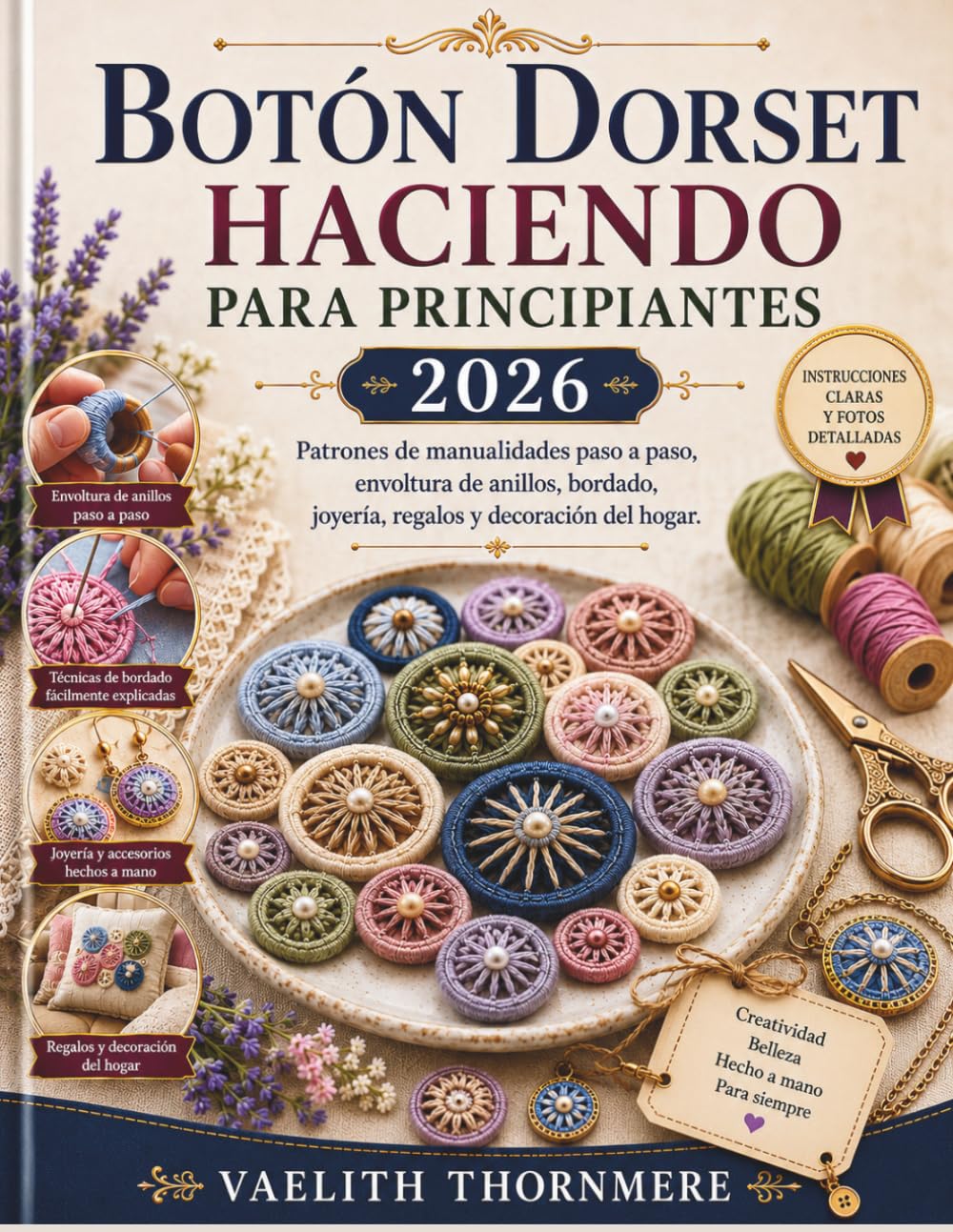 BOTÓN DORSET HACIENDO PARA PRINCIPIANTES 2026: Patrones de manualidades paso a paso, envoltura de anillos, bordado, joyería, regalos y decoración del hogar.