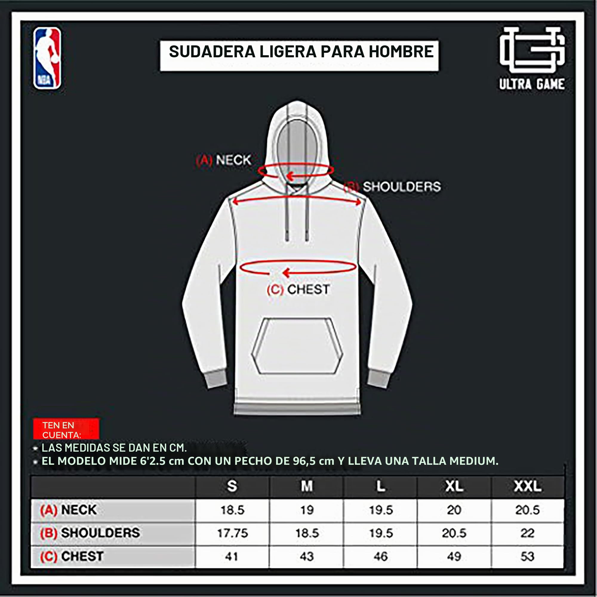 Ultra Game NBA Official Super Soft Lightweight Pullover Hoodie Sweatshirt Sudadera con Capucha para Hombre, súper Suave y Ligera Hombre (Pack de 1)