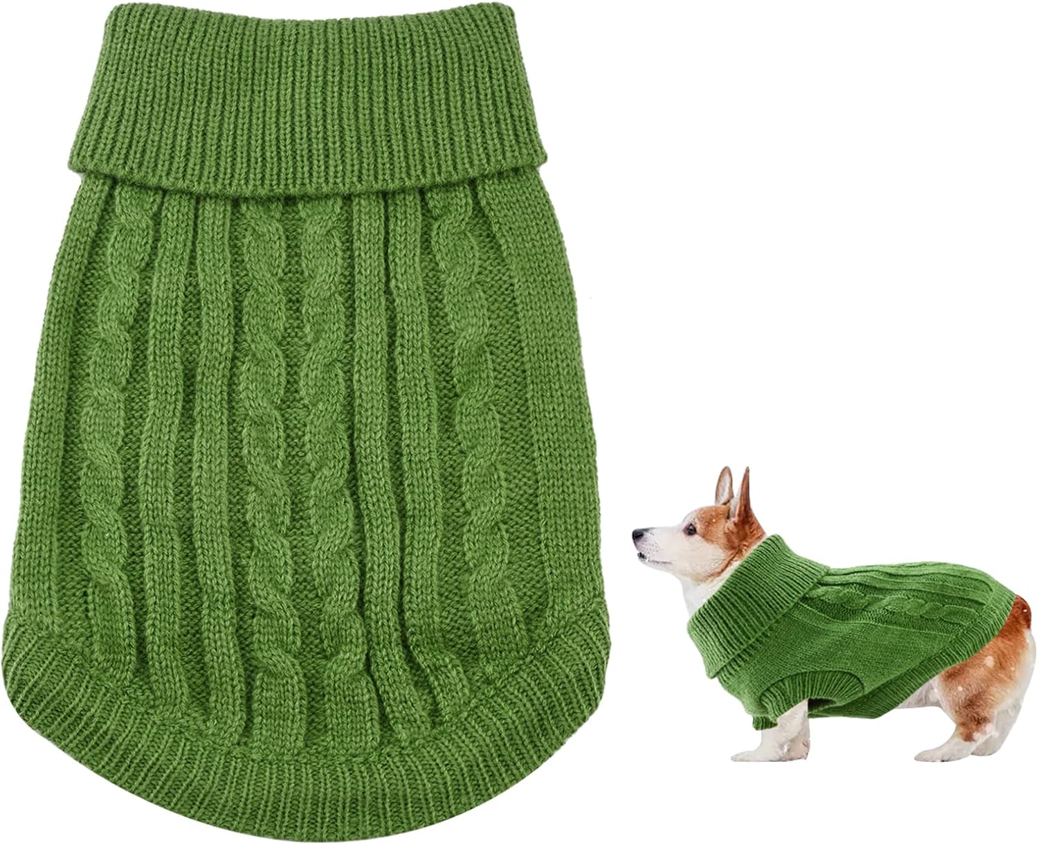 Turtleneck Dog Jumper, Warm Puppy Sweater for Small Medium