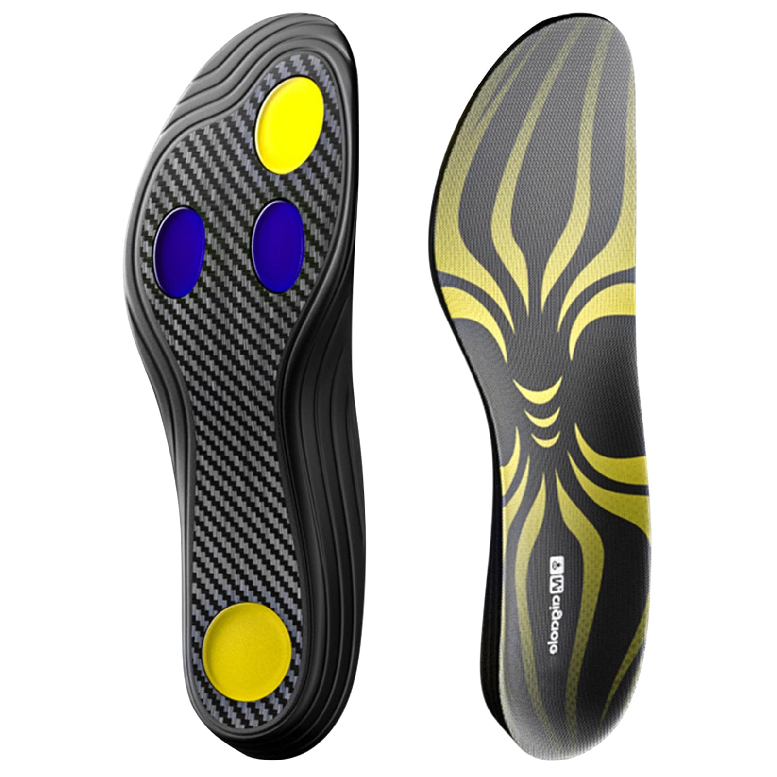 Solette Sportive in Fibra di Carbonio con Supporto Arco Plantare - Alta Flessibilità per Sport di Salto come Basket & Tennis (Unisex) - EU 39-40