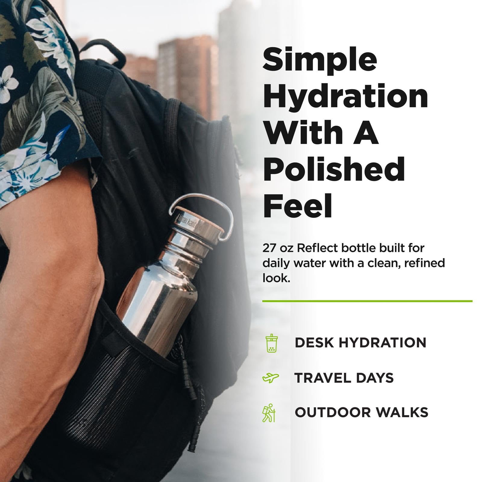 Amazon.co.jp: Klean Kanteen 27オンス 反射ウォーターボトル 竹製