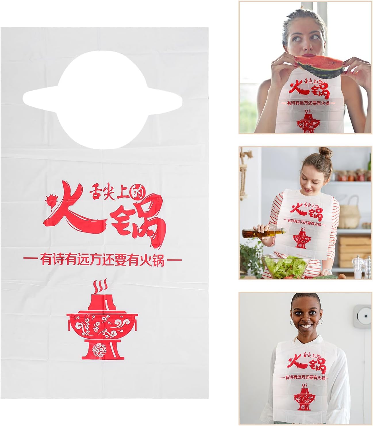 Ipetboom 100pcs Disposable Lobster Boil Bibs for Adults Seafood Bibs with Waterproof Plastic Material and Sleeveless Design, for Kitchen Use and Hot Pot Dining Clothing Protectors