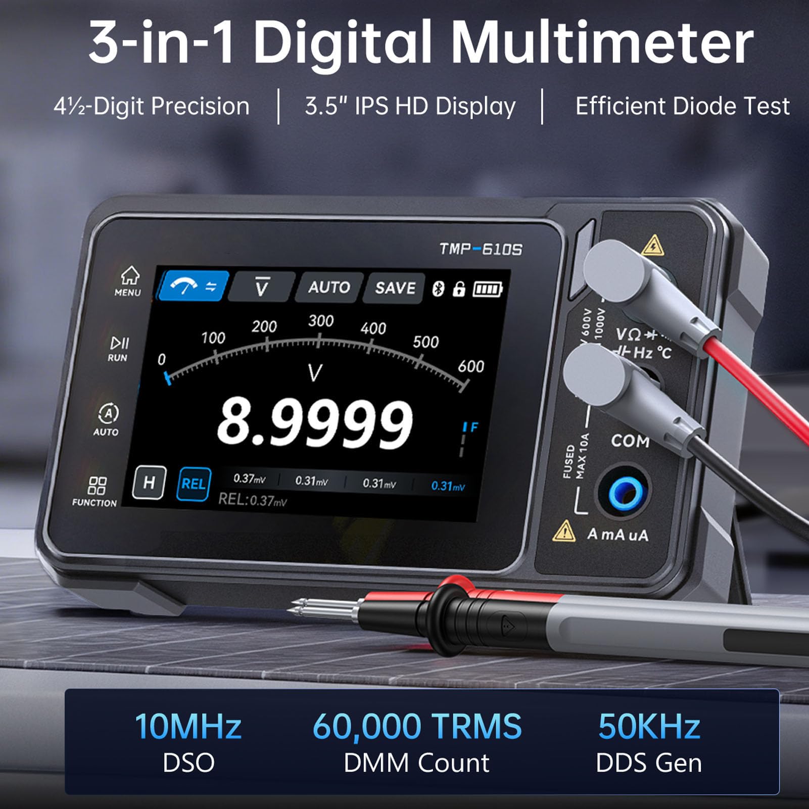 FTVOGUE Multímetro de Osciloscopio Digital Portátil 3 en 1 Generador de