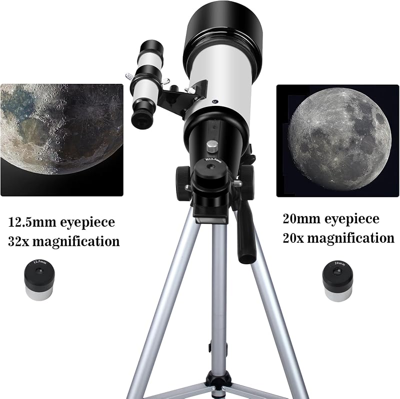 EACONN 70mm refraktor teleszkóp 400mm fókusztávolság AZ állvánnyal kezdőknek