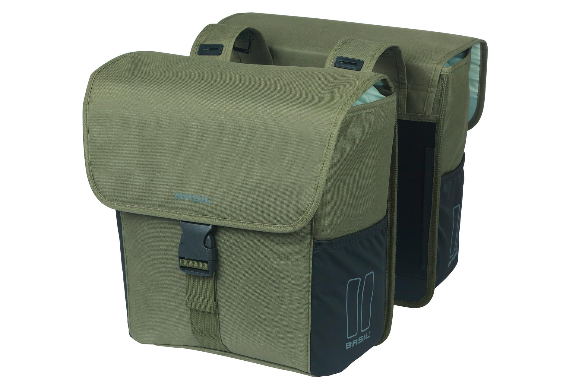 Basil Go MIK Double Pannier Bag Dark Green